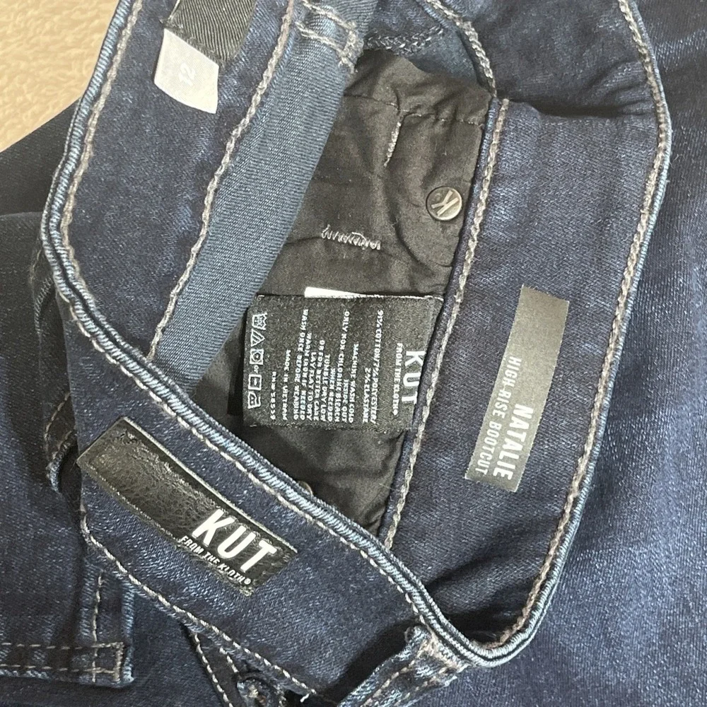 Kut From The Kloth Womens 12 Natalie High Rise Bootcut Jeans Blue Flap Pocket
